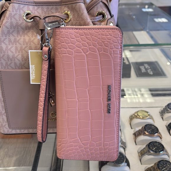 Michael Kors Large Jet Set Travel Continental Wristlet Phone Holder Case Wallet - Picture 4 of 16